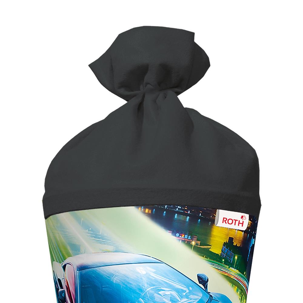 Roth Schultüte Racing, 70cm, rund, Rot(h)-Spitze, Filzverschluss