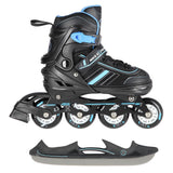 2in1 Inliner Schlittschuhe Gr. 34-38, Schwarz-Blau, verstellbar | NILS EXTREME NH18191