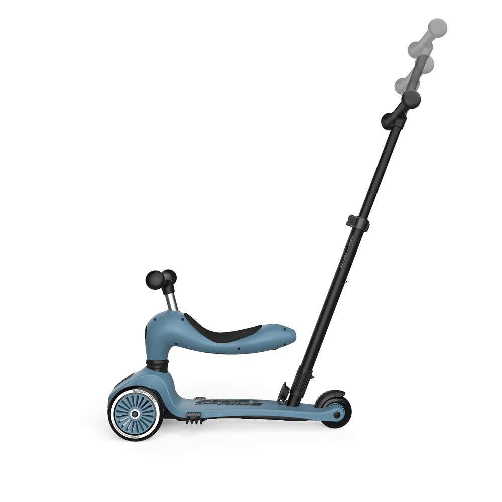 Scoot & Ride Highwaykick 1 Push and Go, steel - Kinderroller mit Schiebestange