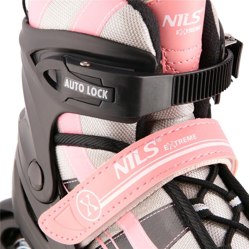 2in1 Inliner Schlittschuhe Gr. 39-43, Rosa-Weiß, verstellbar | NILS EXTREME NH18366A