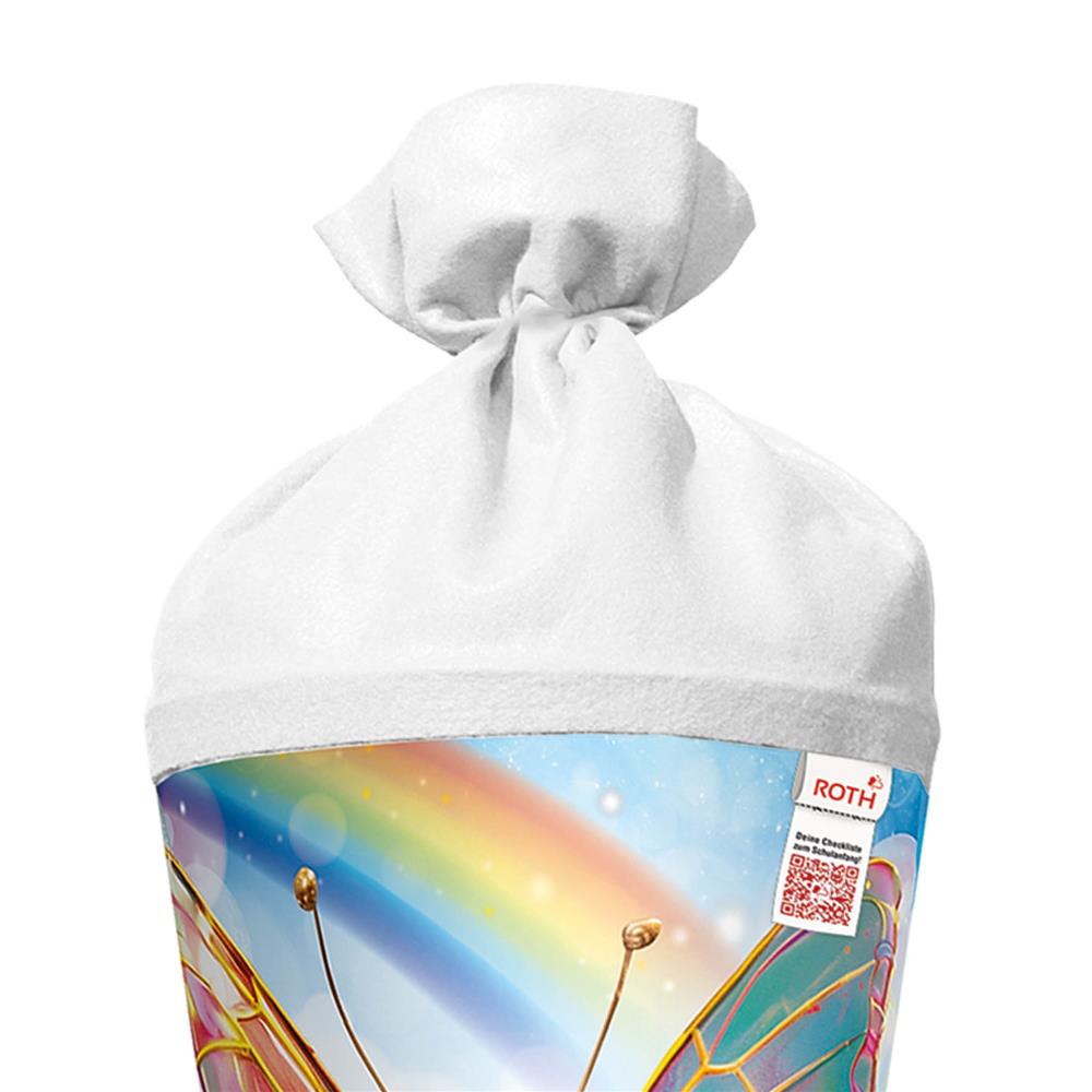 Roth Schultüte Rainbow Butterfly, 70cm, rund, Rot(h)-Spitze, Filzverschluss