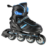 2in1 Inliner Schlittschuhe Gr. 39-43, Schwarz-Blau, verstellbar | NILS EXTREME NH18191