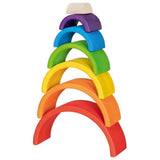goki Holzbausteine - Kleiner Regenbogen, bunt lackiert