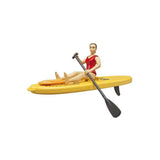 Bruder bworld 62785 Life Guard mit Stand up Paddle Rettungsschwimmerin Spielfigur mit Paddel