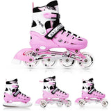 4in1 Inliner Schlittschuhe Rollschuhe Gr. 31-34, Rosa, verstellbar | NILS EXTREME NH10905