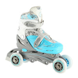 4in1 Inliner Schlittschuhe Rollschuhe Gr. 31-34, Blau, verstellbar | NILS EXTREME NH18331