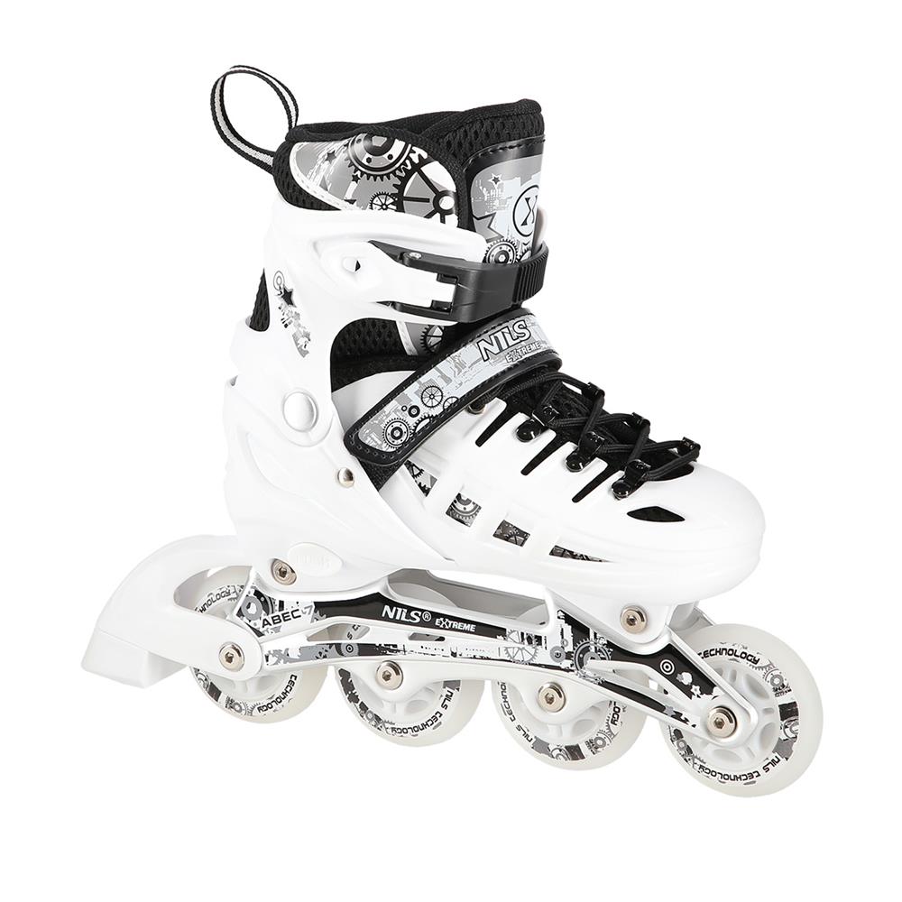 4in1 LED Inliner Schlittschuhe Rollschuhe Gr. 39-42, Weiß, verstellbar | NILS EXTREME NH10905