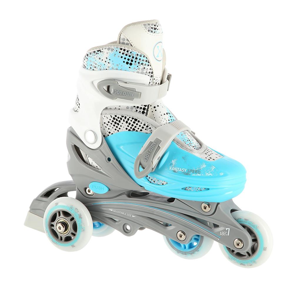 4in1 Inliner Schlittschuhe Rollschuhe Gr. 35-38, Blau, verstellbar | NILS EXTREME NH18331