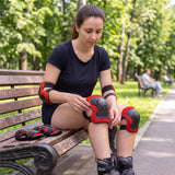 NILS EXTREME H320 Schoner-Set, Rot, Größe XL - Protektoren Handgelenk Ellenbogen Knie