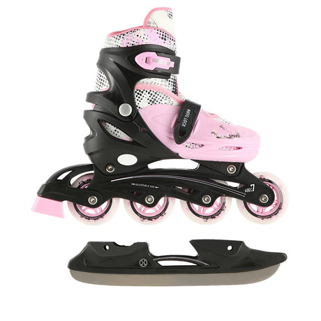 4in1 Inliner Schlittschuhe Rollschuhe Gr. 31-34, Rosa, verstellbar | NILS EXTREME NH18331