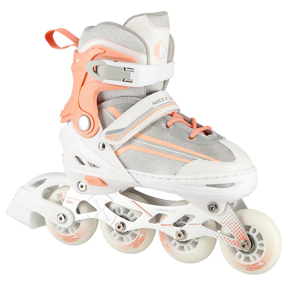 2in1 Inliner Schlittschuhe Gr. 39-43, Weiß-Rosa, verstellbar | NILS EXTREME NH18190