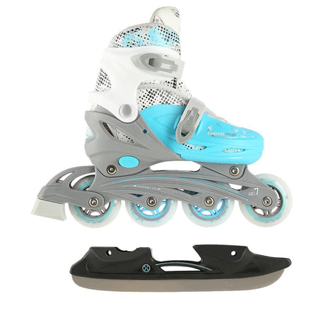 4in1 Inliner Schlittschuhe Rollschuhe Gr. 35-38, Blau, verstellbar | NILS EXTREME NH18331
