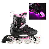 4in1 LED Inliner Schlittschuhe Rollschuhe Gr. 39-42, Rosa, verstellbar | NILS EXTREME NH10905