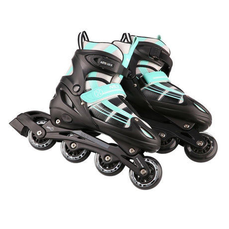 2in1 Inliner Schlittschuhe Gr. 39-42, Blau-Grün, verstellbar | NILS EXTREME NH18366A