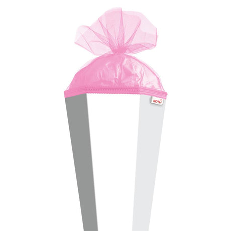 Roth Schultüte-Rohling/Basteltüte, weiß, 85cm, eckig, Rot(h)-Spitze, mit Tüllverschluss (pink)