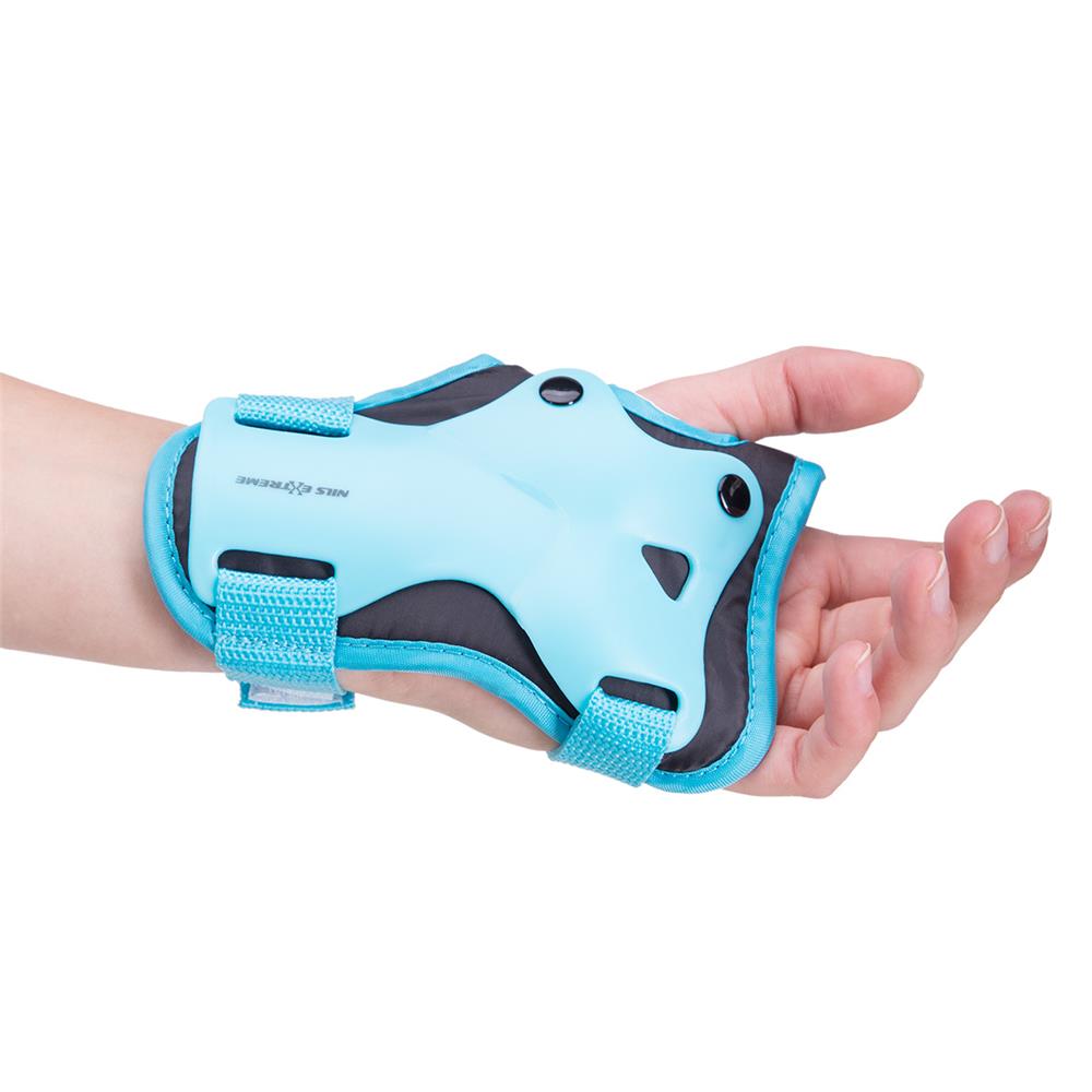 NILS EXTREME H704 Schoner-Set, Blau, Größe M - Protektoren Handgelenk Ellenbogen Knie