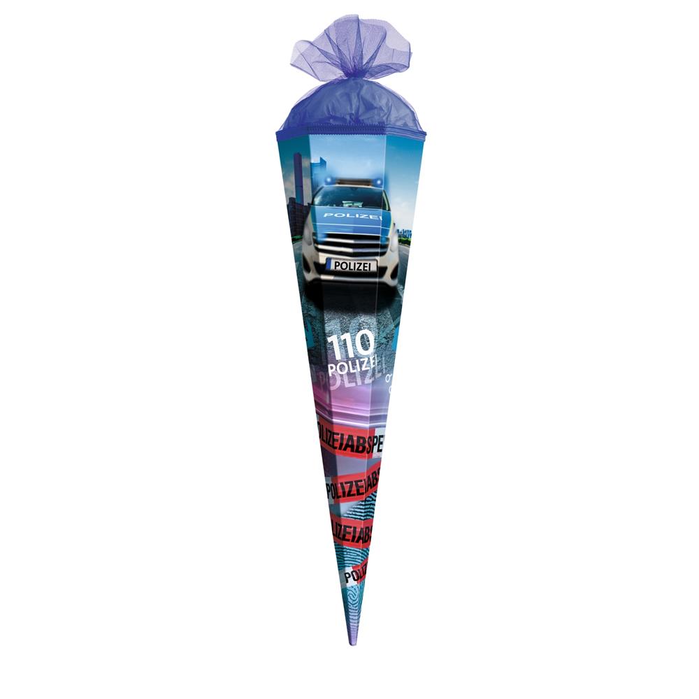 Roth Schultüte Polizei 110, 50cm, eckig, Tüllverschluss