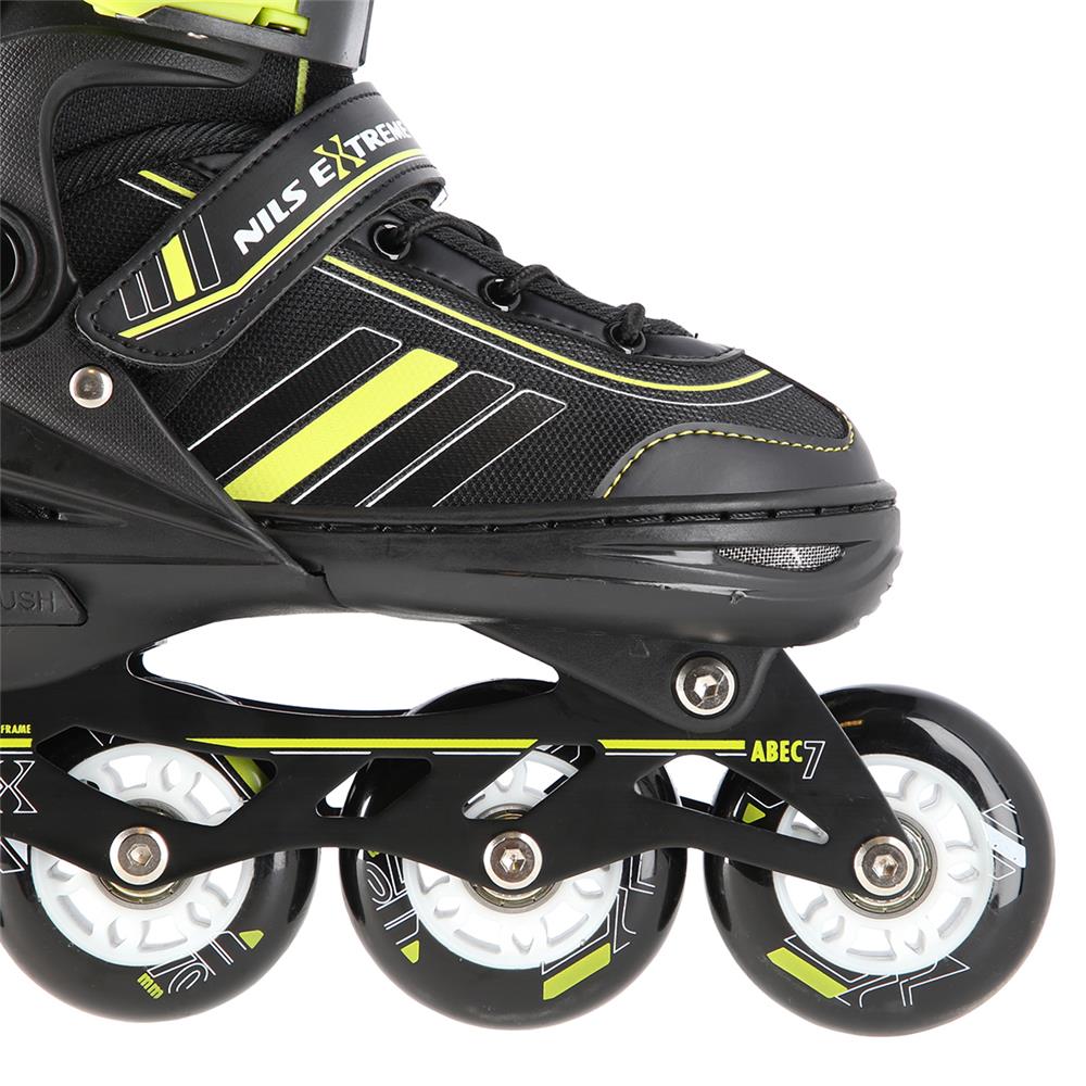 2in1 Inliner Schlittschuhe Gr. 34-38, Schwarz-Limettengrün, verstellbar | NILS EXTREME NH18191