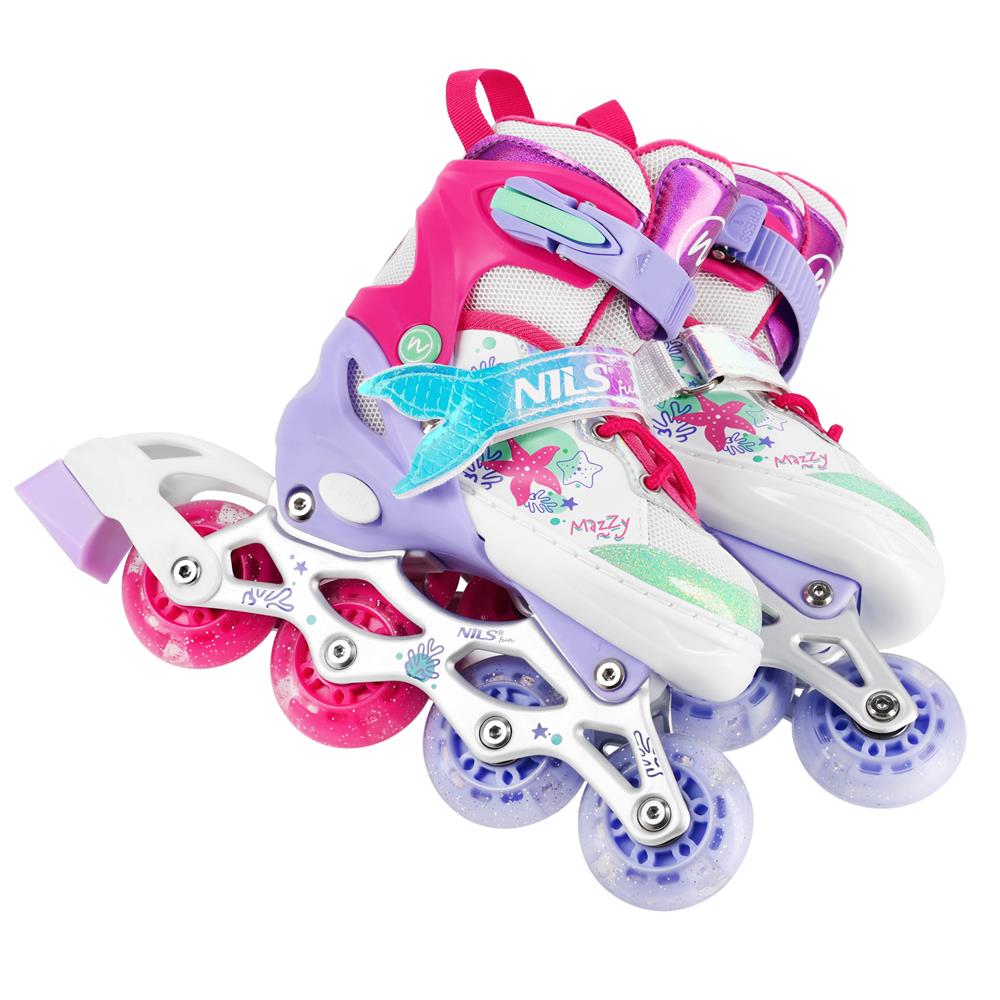 4in1 LED Inliner Schlittschuhe Rollschuhe Gr. 31-34, verstellbar | NILS FUN NH18150 MAZZY