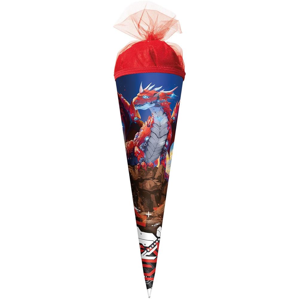 Roth Schultüte Robo Drache, 50cm, rund, Tüllverschluss