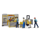 Bruder 62251 - bworld DHL Paketshop mit Handhubstapler und Figur