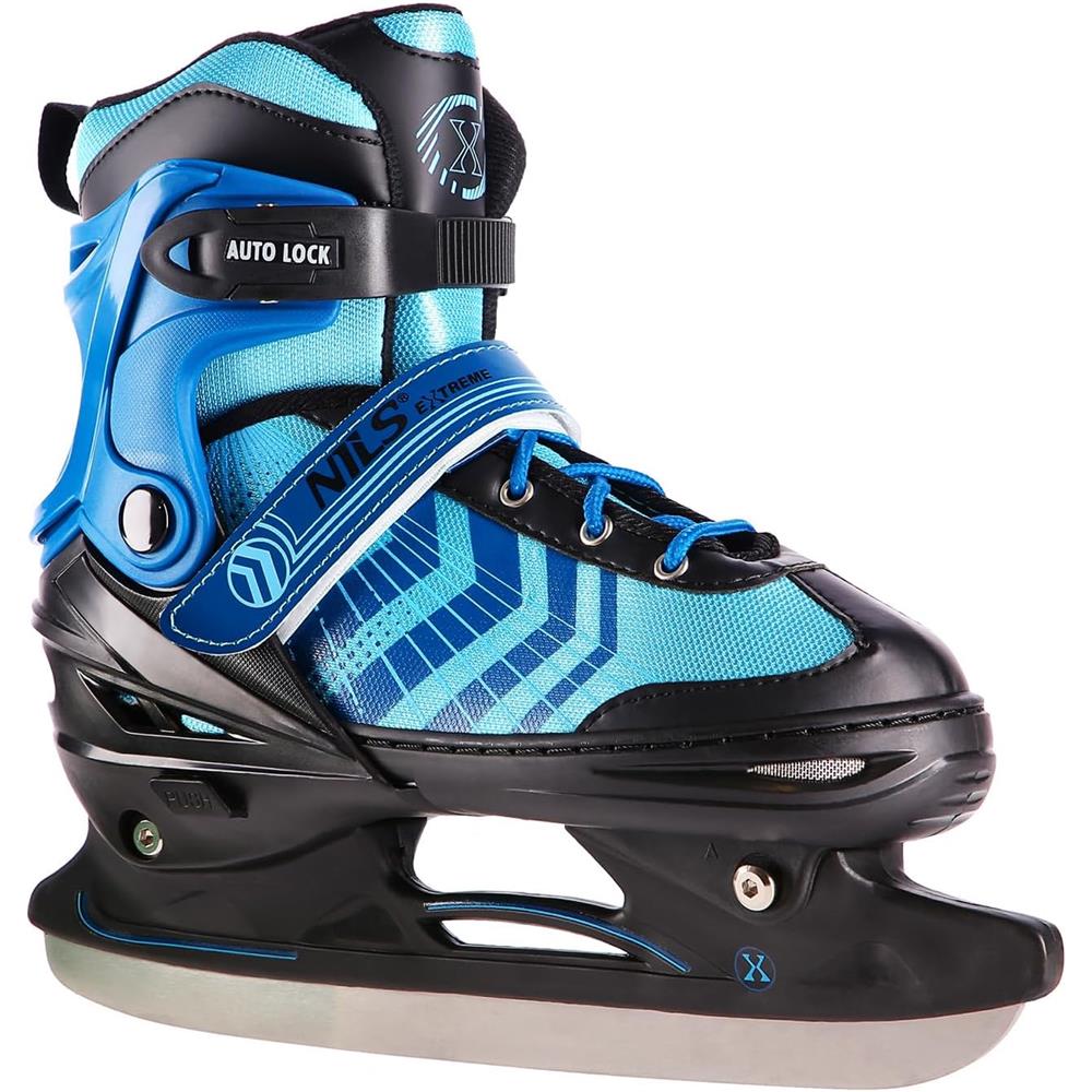4in1 Inliner Schlittschuhe Rollschuhe Gr. 39-43, Schwarz-Blau, verstellbar | NILS EXTREME NH18192A