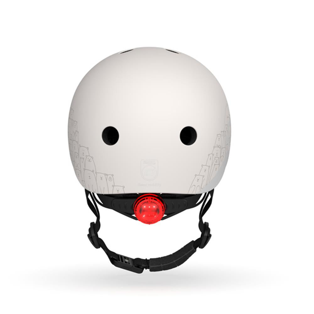 Scoot & Ride Reflektierender Kinderhelm Größe XXS-S (45-51 cm) ash - mit LED-Licht