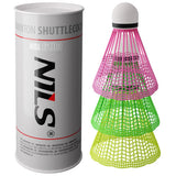 NILS Badmintonbälle Nylon 3 Stück, Multicolor Freizeit Indoor Outdoor