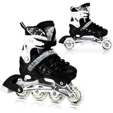 4in1 Inliner Schlittschuhe Rollschuhe Gr. 35-38, Schwarz, verstellbar | NILS EXTREME NH10905