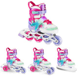 4in1 LED Inliner Schlittschuhe Rollschuhe Gr. 31-34, verstellbar | NILS FUN NH18150 MAZZY