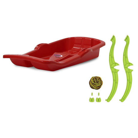 Jamara Snow Play Rutschteller, 60cm, blau - Porutscher, Schneerutscher Jamara Snow Play Bob Karol, 80cm, rot, - Kinderschlitten mit Bremse