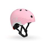 Scoot & Ride Reflektierender Kinderhelm Größe XXS-S (45-51 cm) rose - mit LED-Licht