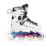 4in1 LED Inliner Schlittschuhe Rollschuhe Gr. 35-38, Weiß-Rainbow, verstellbar | NILS EXTREME NH10905