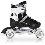 4in1 Inliner Schlittschuhe Rollschuhe Gr. 35-38, Schwarz, verstellbar | NILS EXTREME NH10905