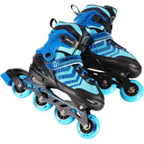 4in1 Inliner Schlittschuhe Rollschuhe Gr. 29-33, Schwarz-Blau, verstellbar | NILS EXTREME NH18192A